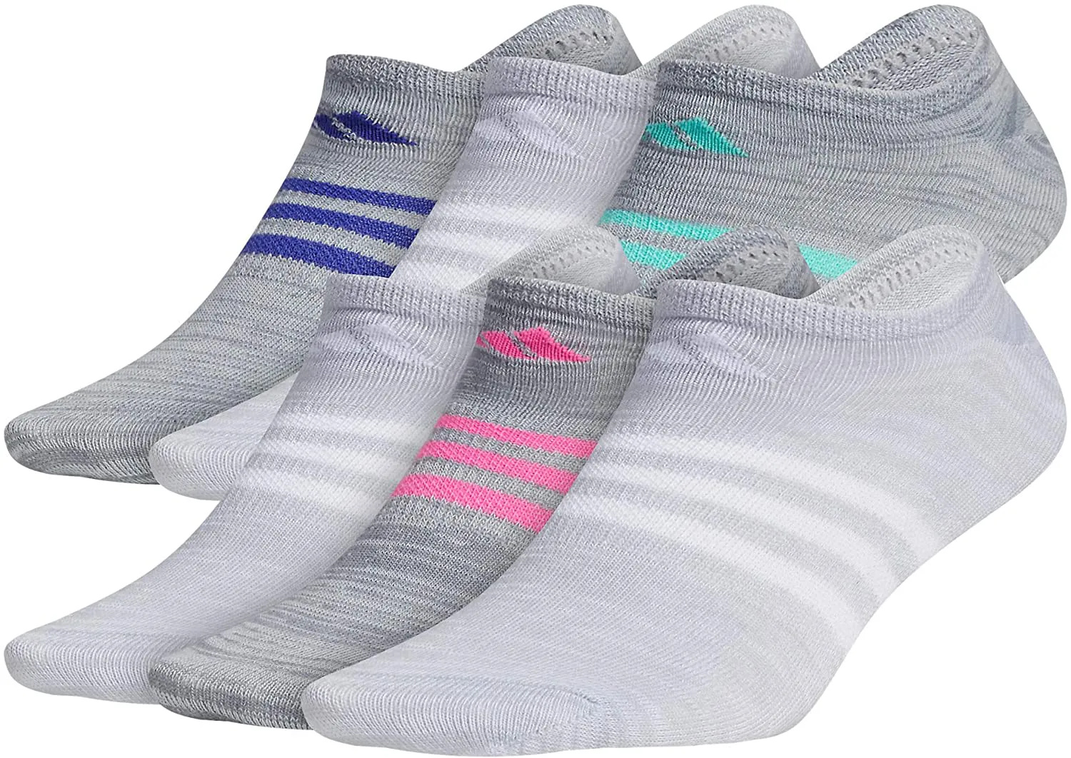 adidas womens Superlite No Show Socks (6-pair)