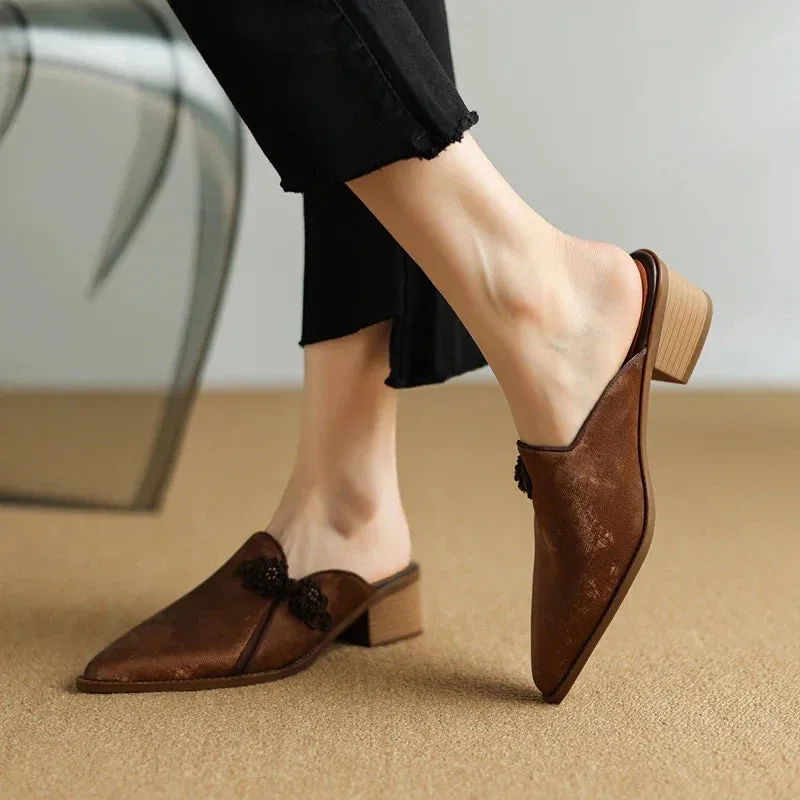 Cleste Leather Mules