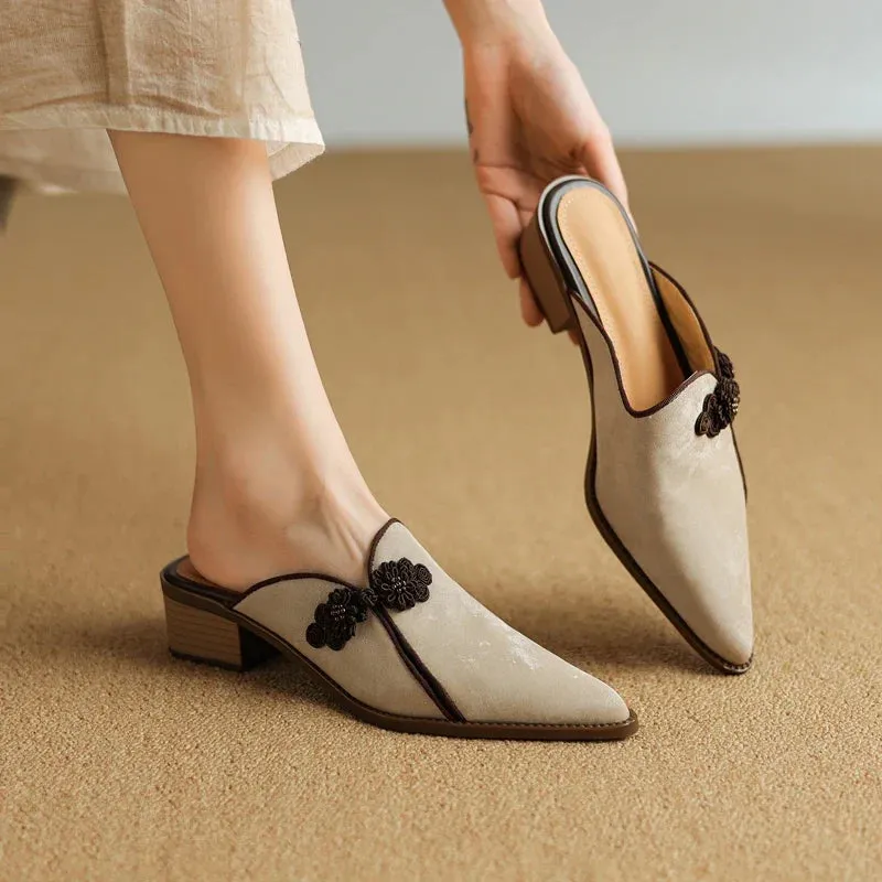 Cleste Leather Mules