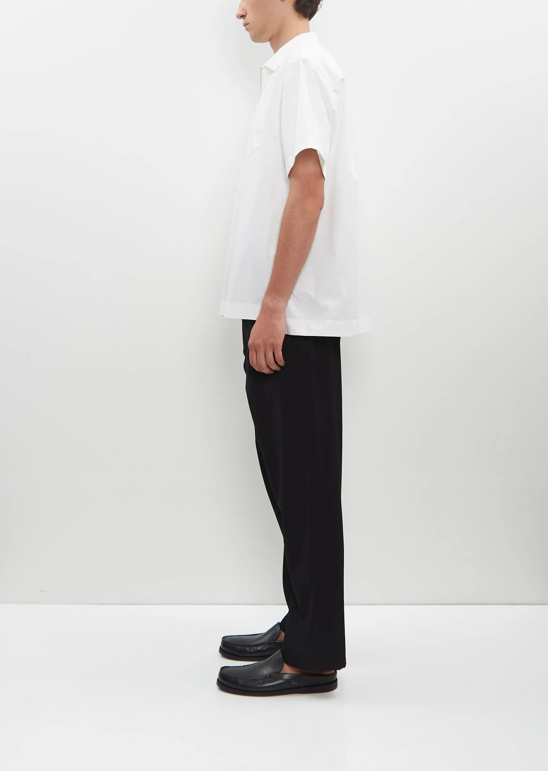 Cotton Poplin Polo Shirt — Off White