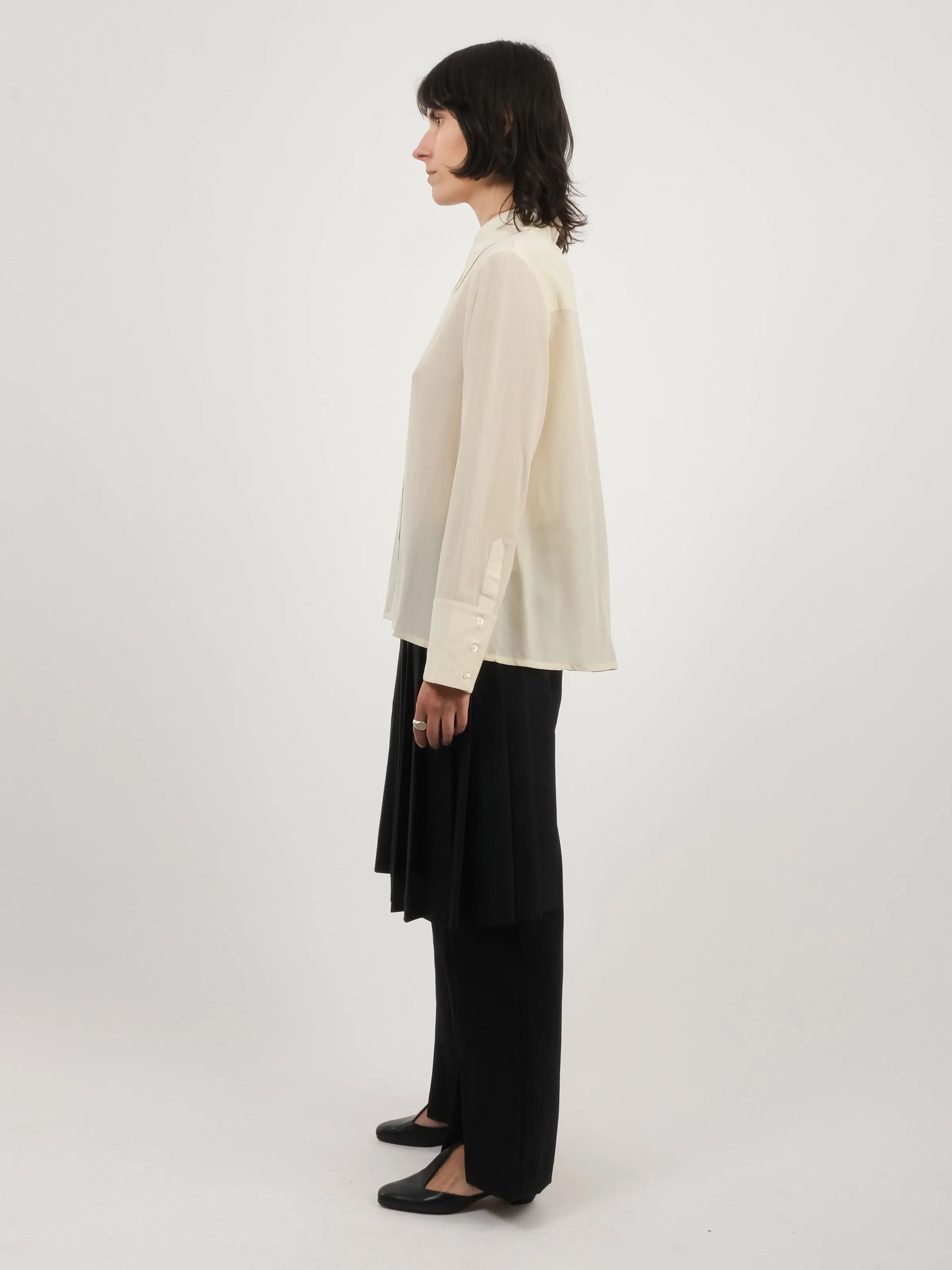 Cream Kerith Solid Button Down Top