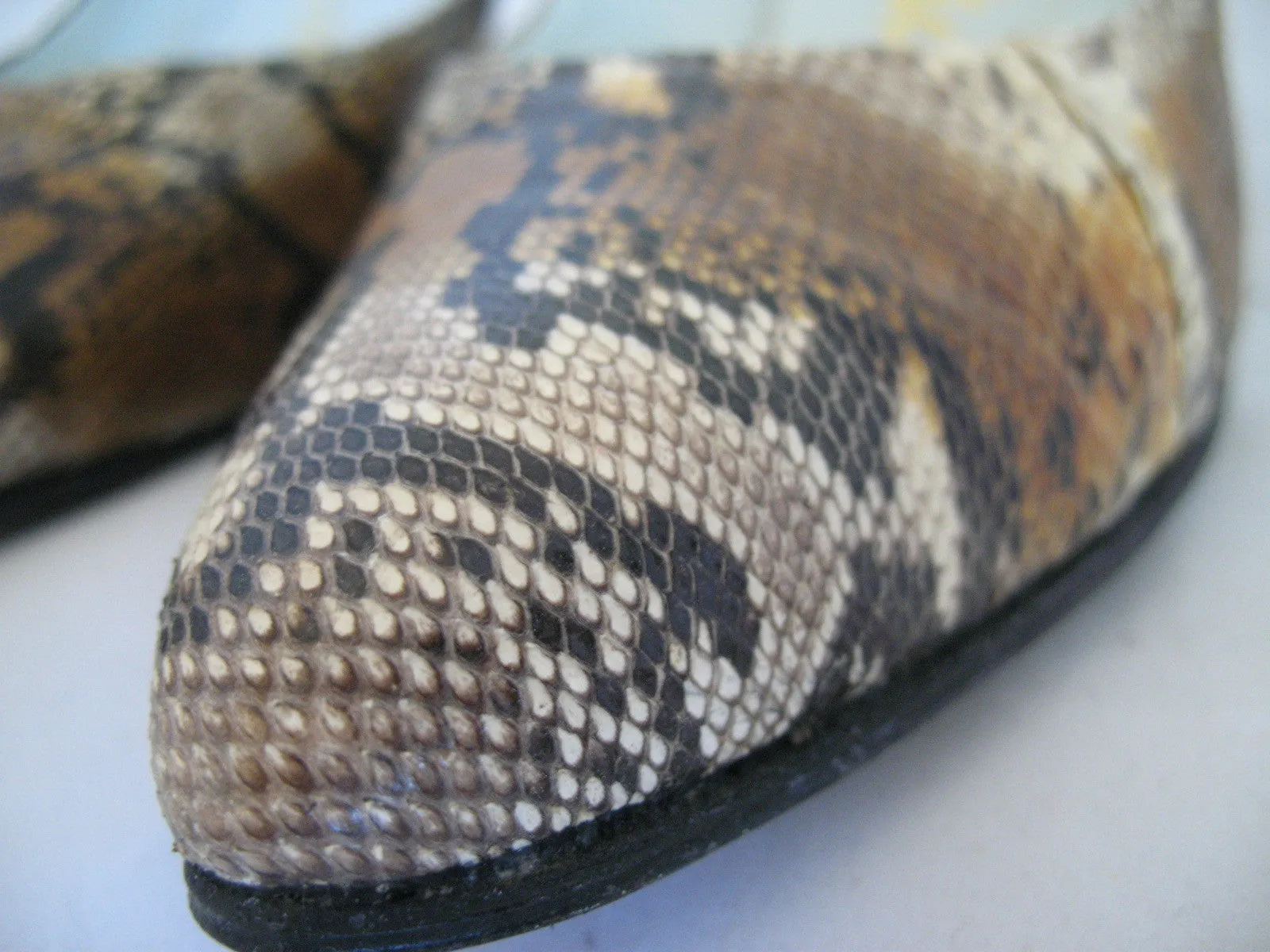 CRISTIAN SNAKE SKIN SNAKESKIN Animal Pattern Leather Womens SHOES Classics High Heels size 5
