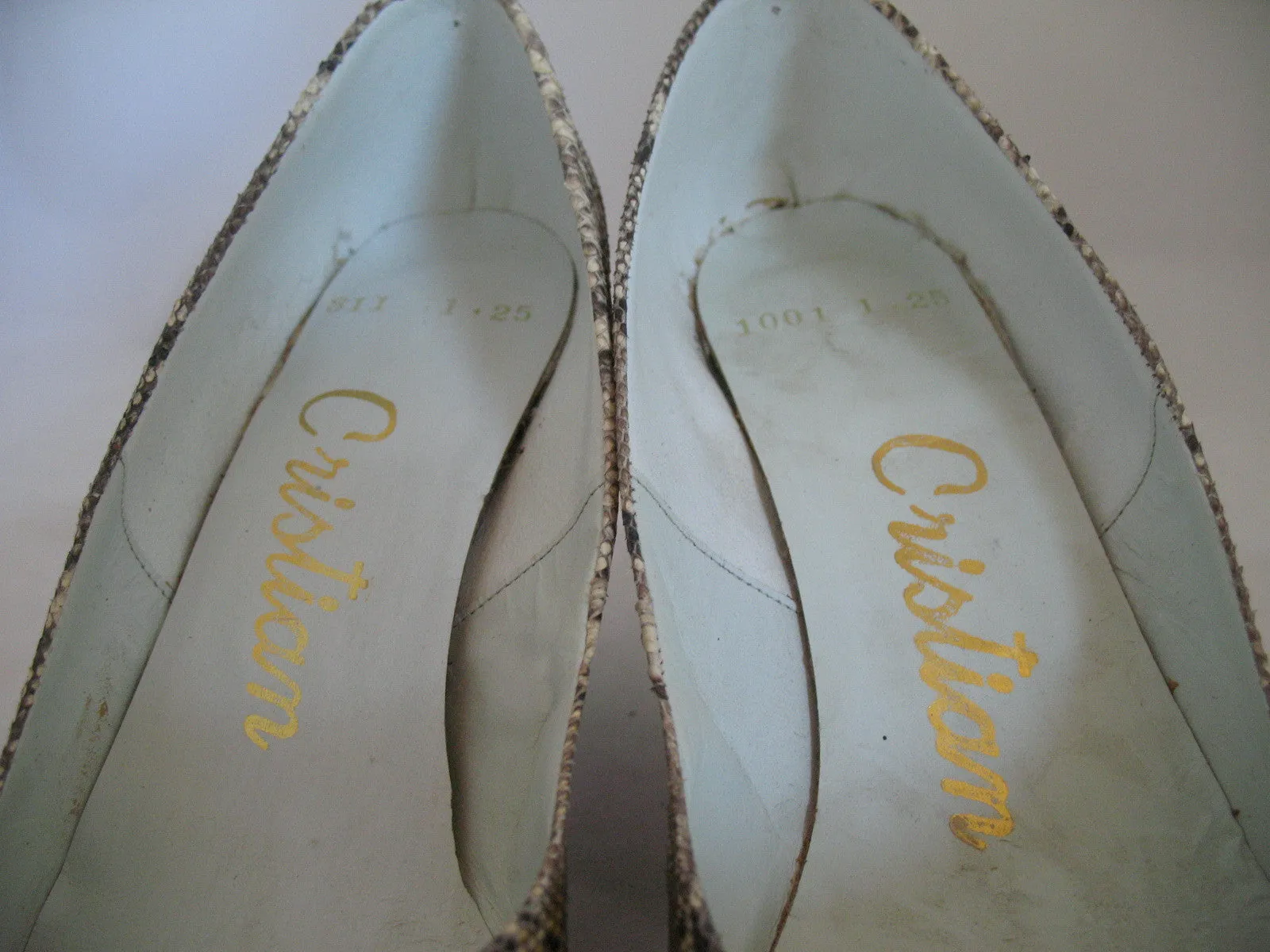 CRISTIAN SNAKE SKIN SNAKESKIN Animal Pattern Leather Womens SHOES Classics High Heels size 5