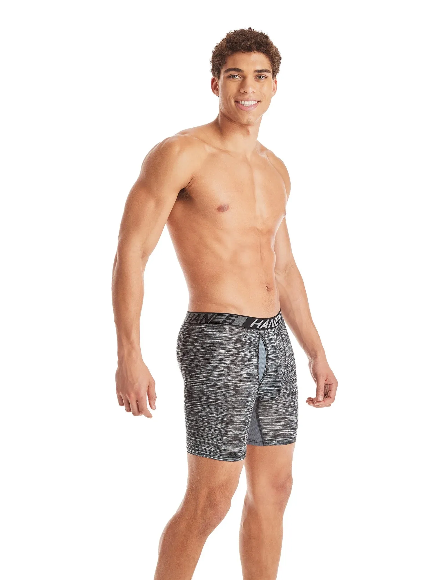 Hanes X-Temp Total Support Pouch Men's Long Leg Boxer Briefs, Anti-Chafing Underwear, 3-Pack