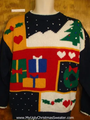 Horrible Retro Tacky Ugly Christmas Sweater Pullover