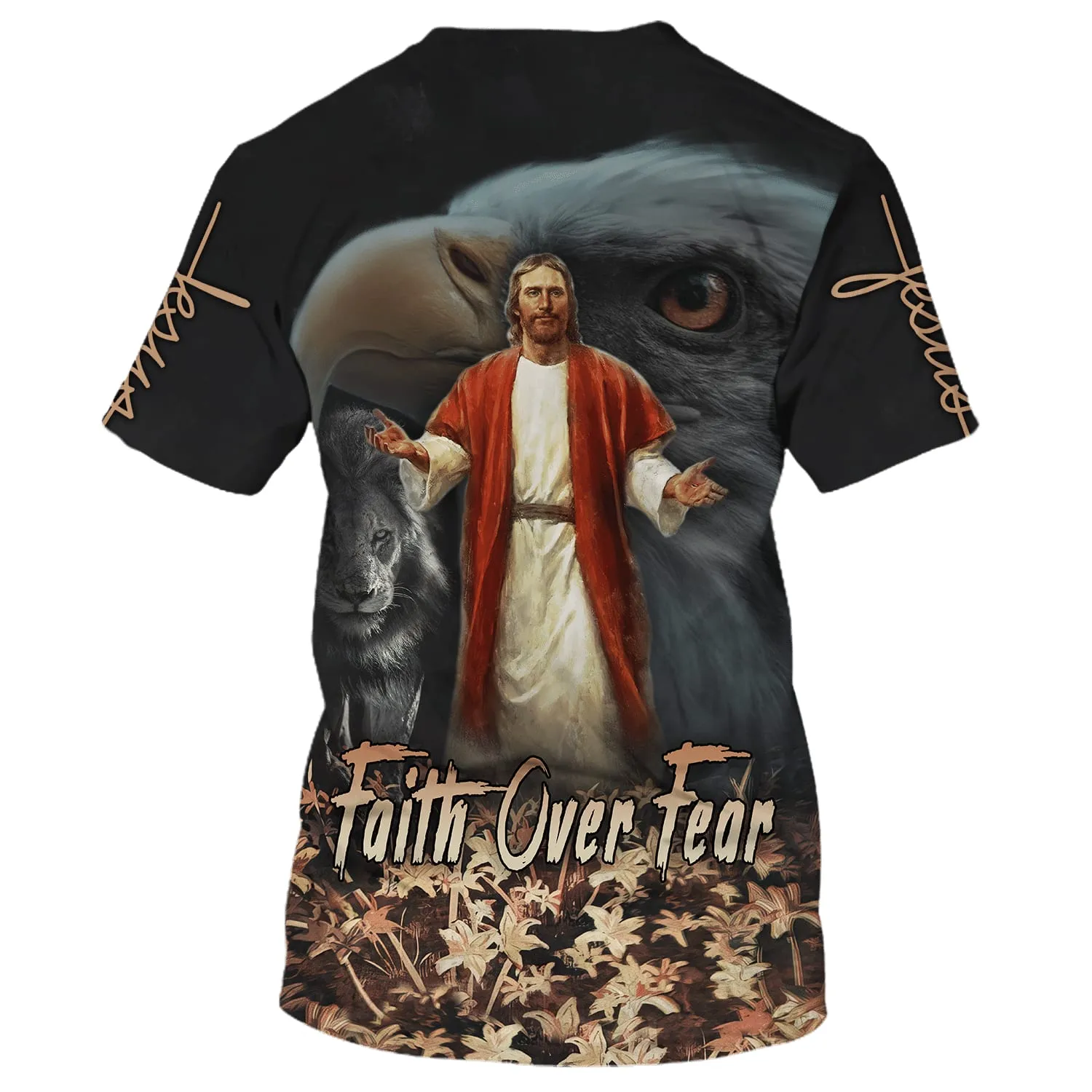 Jesus Faith Over Fear Eagle Pride Maples 3D All Over Printed Shirt for Men and Women