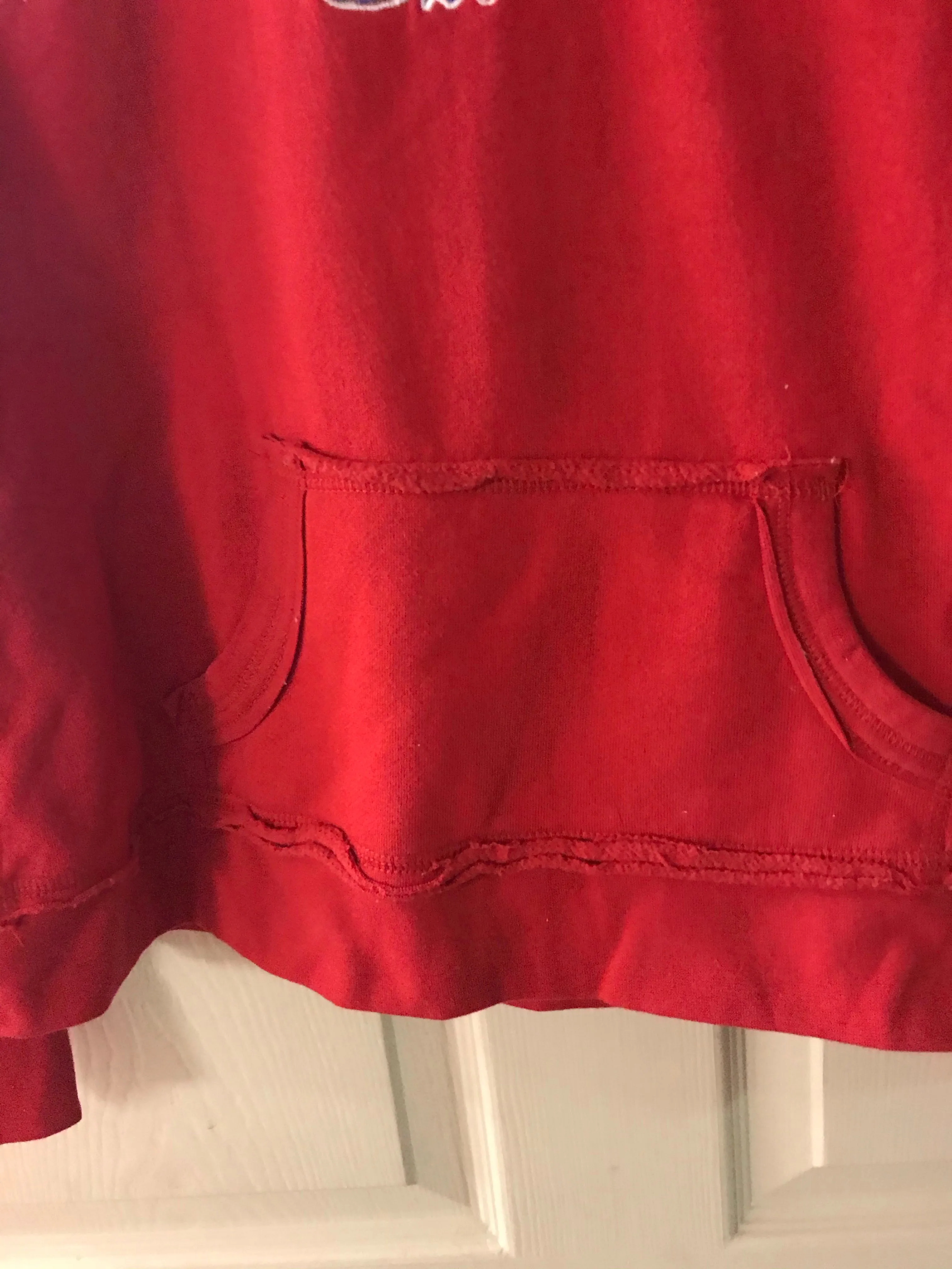 <€€* Womens Small KANSAS University JAYHAWKS Sweatshirt Red Knights Apparel