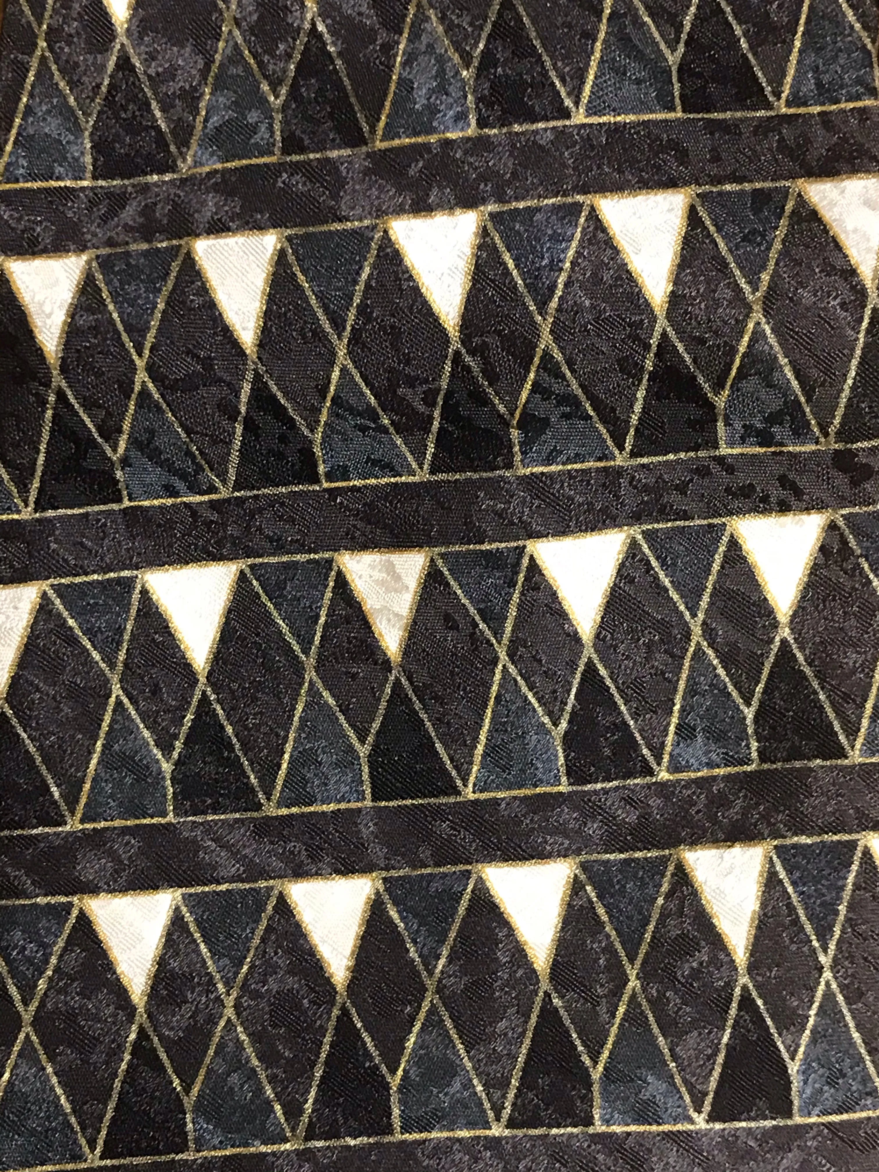 Mens BACHRACH Italy Silk Neckware Tie Necktie Geometric Diamonds Brown Black Gray