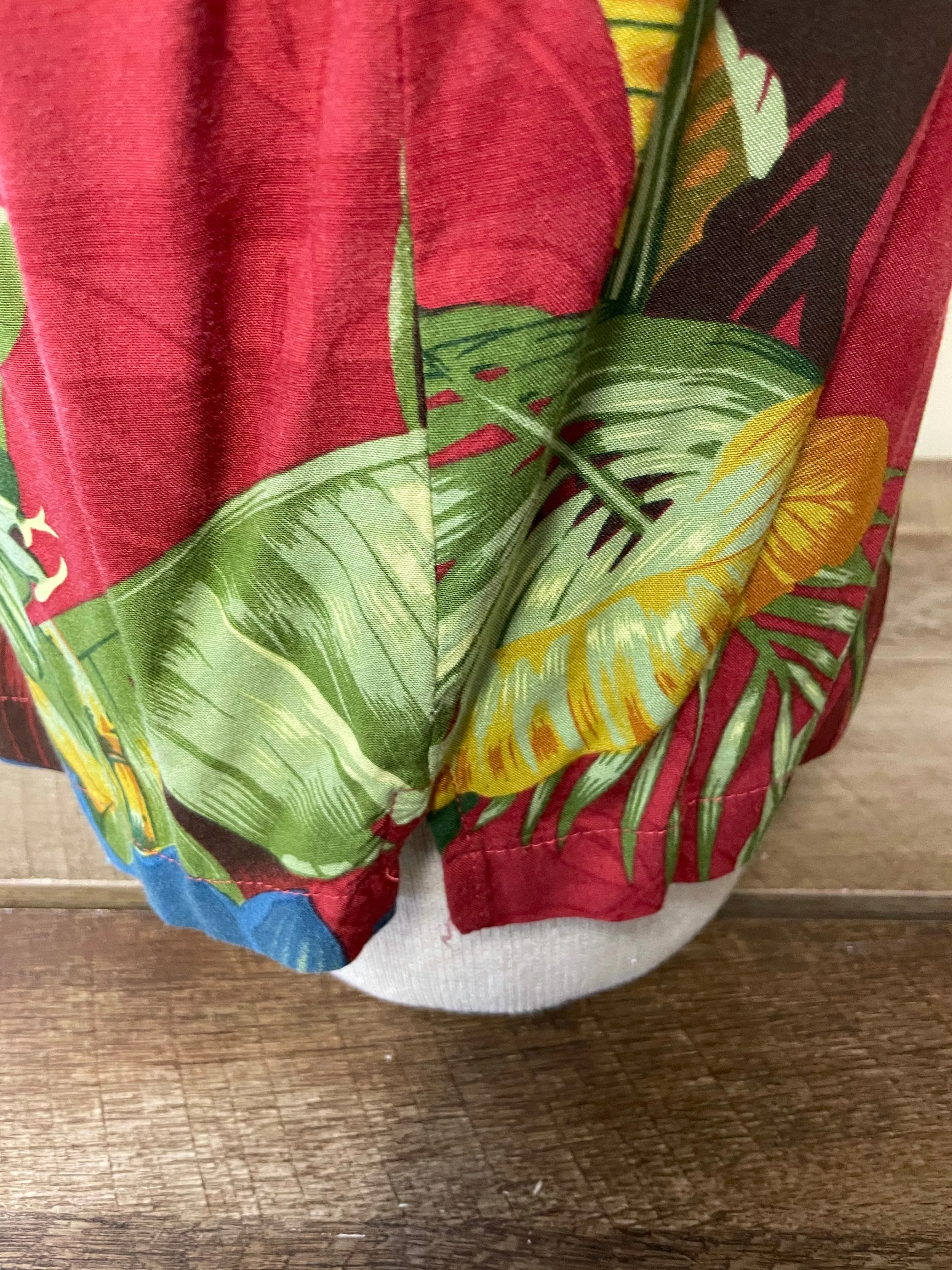 Mens PCI RELAX WEAR Rayon Caribbean Island Camp Medium Palm Tree Parrot Pocket