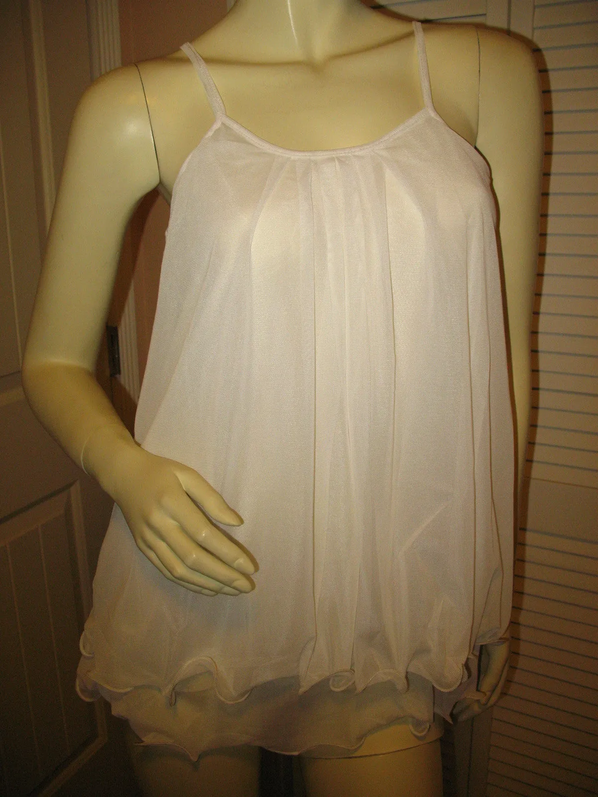 NEW Womens Micro-MESH 2-LAYER LAYERED Sleeveless Spaghetti TANK TOP Blouse Summer Tops Clothes Clothing