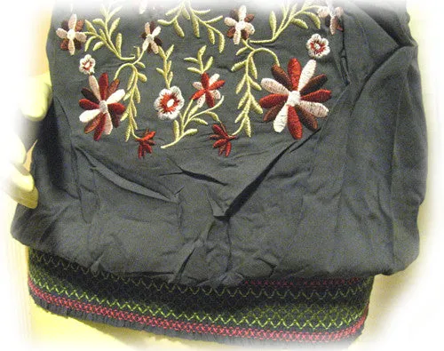 NEW Womens Purple GRAY GREY Floral Flowers EMBROIDERY Off-Shoulder TOP Summer Tops Clothes Clothing