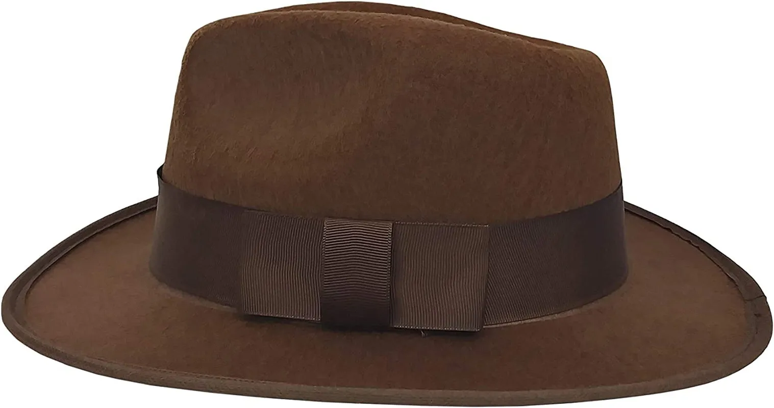 Nicky Bigs Novelties Mens Costume Accessory Adventurer Explorer Fedora Hat, Brown, One Size