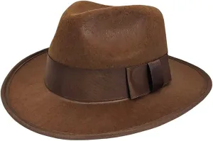 Nicky Bigs Novelties Mens Costume Accessory Adventurer Explorer Fedora Hat, Brown, One Size