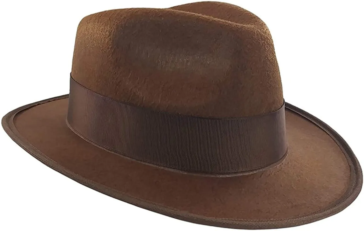 Nicky Bigs Novelties Mens Costume Accessory Adventurer Explorer Fedora Hat, Brown, One Size