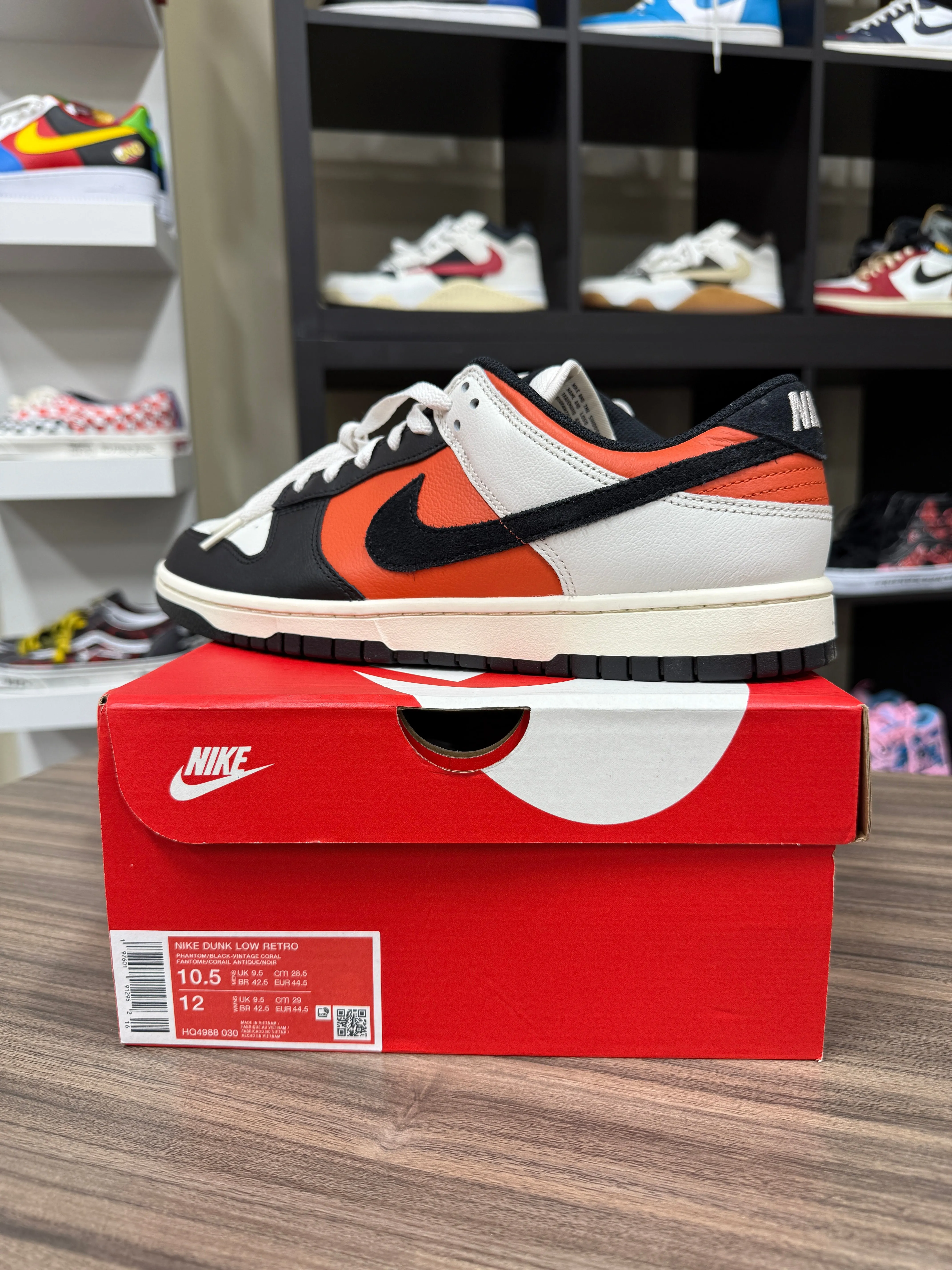 Nike Dunk Low Black/Orange/Cream Sz 10.5