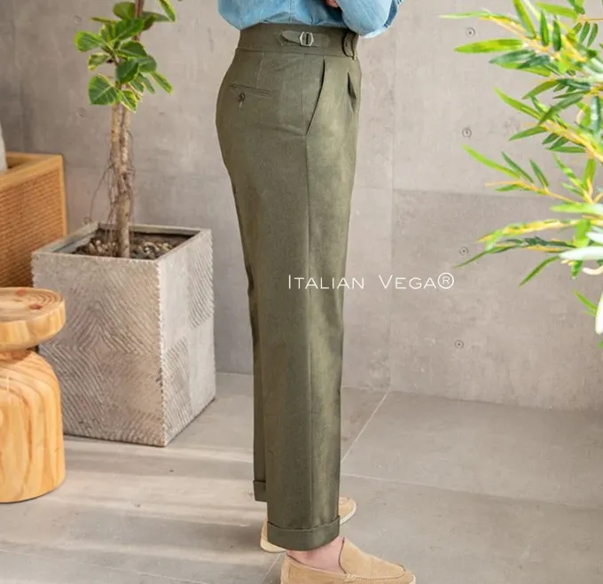 Pebble Italian Elegant Gurkha Trousers by Italian Vega®