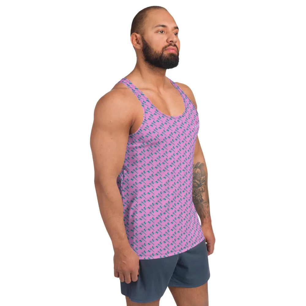 Pink Dragonfly Unisex Tank Top, Best Men's or Women's Designer Premium Tank Top-Made in USA/EU/MX