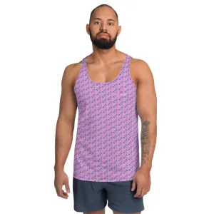 Pink Dragonfly Unisex Tank Top, Best Men's or Women's Designer Premium Tank Top-Made in USA/EU/MX