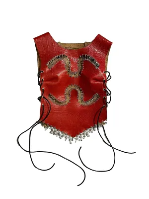 Red Reptile Tassel Corset