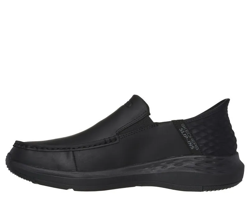 Skechers Mens Black Parson-Oswin Relaxed Fit Slip In Shoes