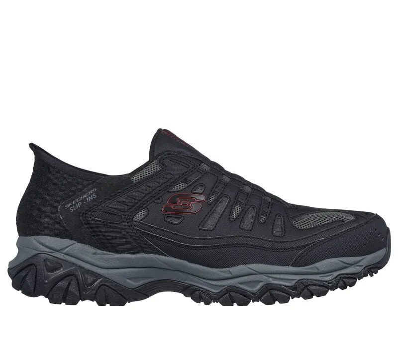 Skechers Mens Black/Charcoal After Burn Ridgeburn Slip In Shoes