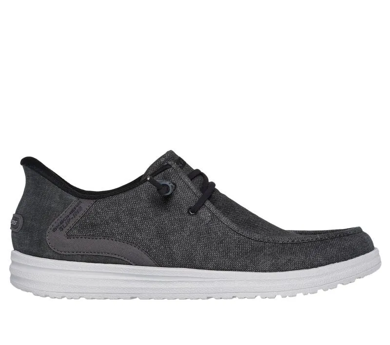 Skechers Mens Black/Grey Melson Coronado Relaxed Fit Slip In Shoes