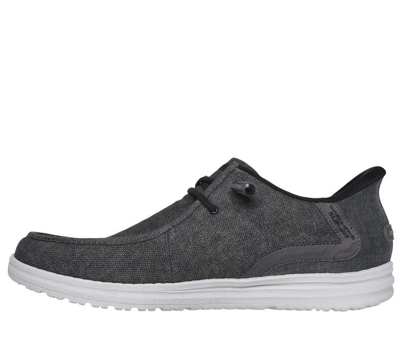 Skechers Mens Black/Grey Melson Coronado Relaxed Fit Slip In Shoes