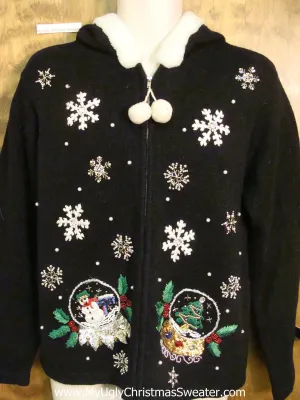 Snowglobe Hoodie Horrible Ugly Christmas Sweater