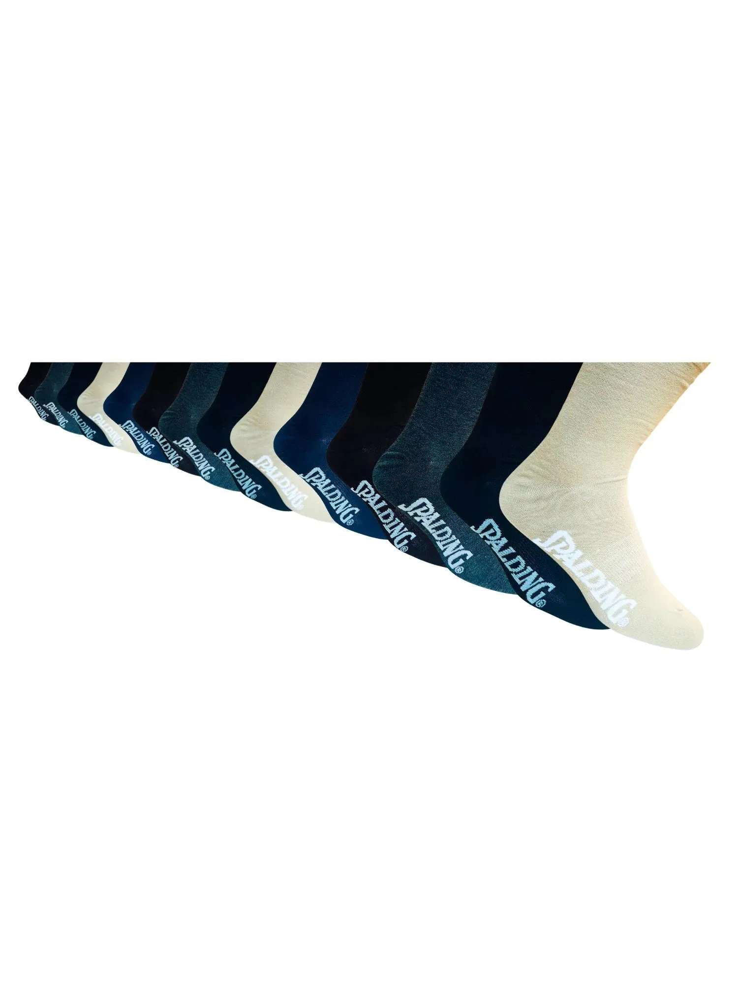 Spalding Men's Neutral Casual Crew Socks, 15-Pack, Sizes 6.5-12