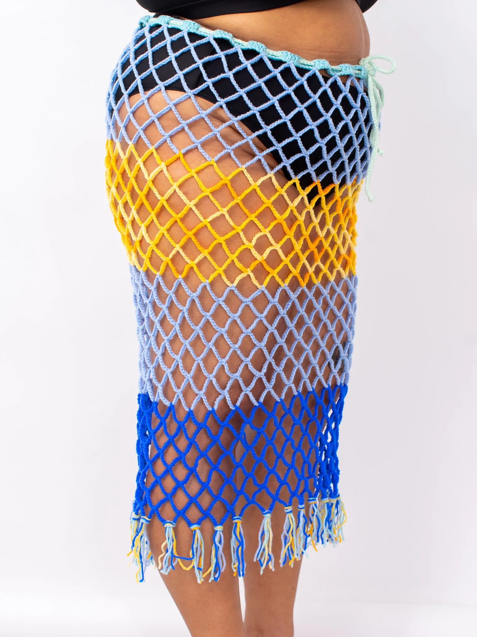 Theo Bot x BRZ - Blue Lagoon Crochet Skirt