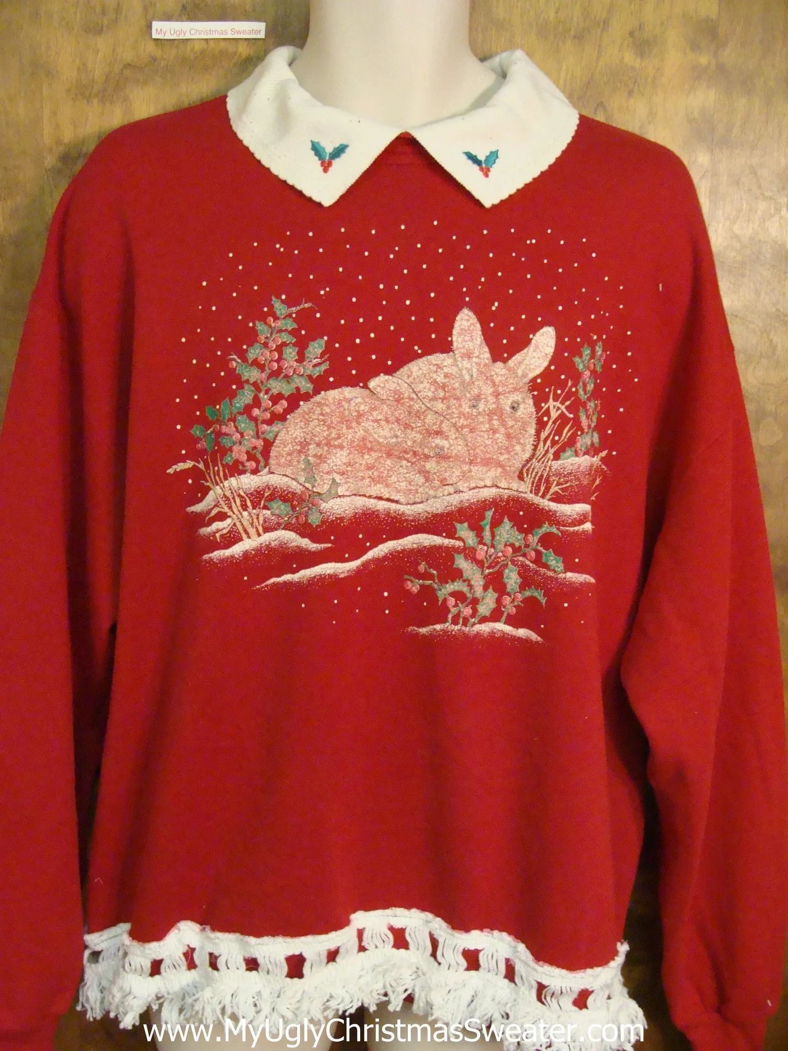 Two Bunnies in Winter Funny Novelty Christmas Sweatshirt