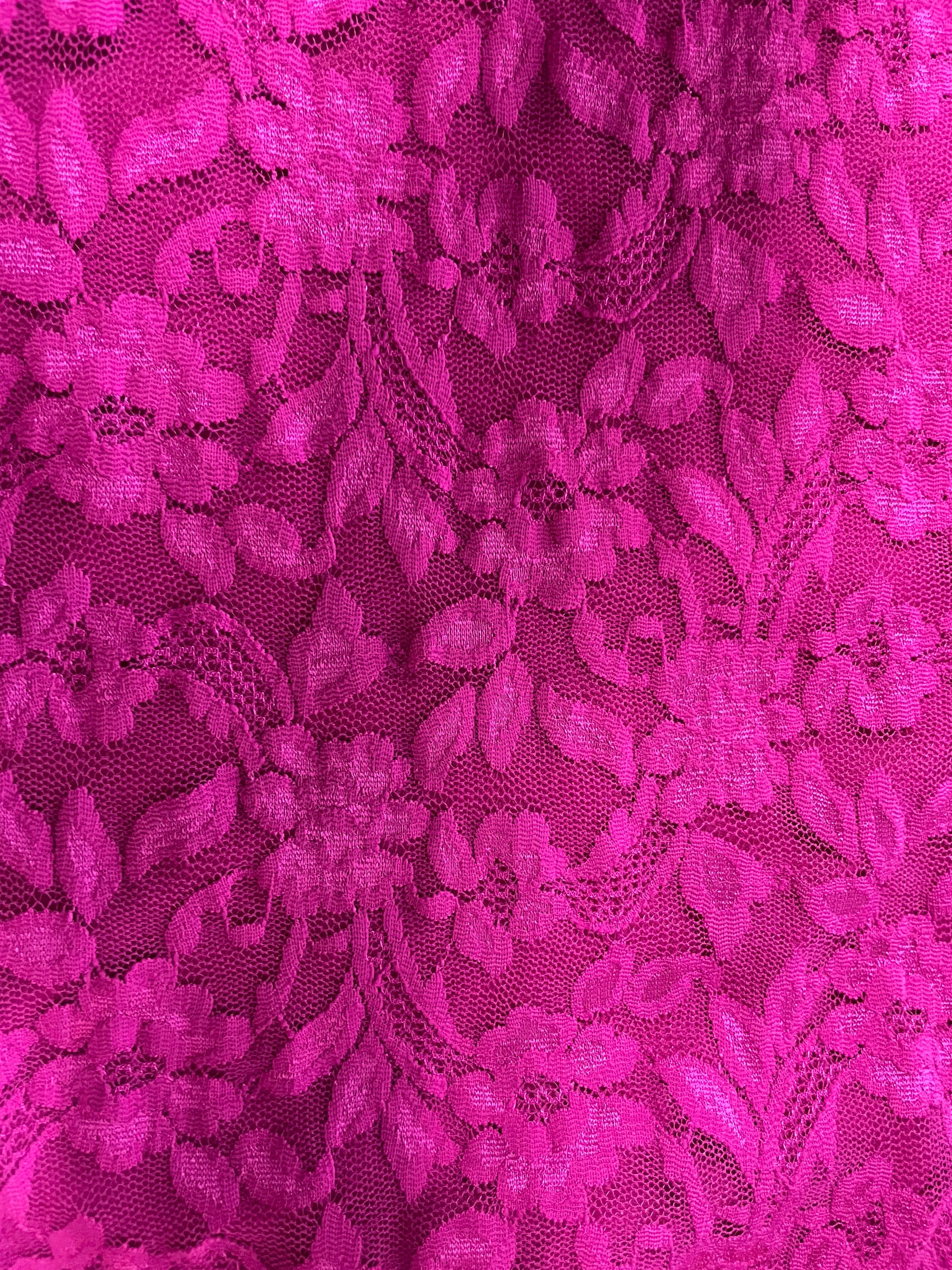 Womens Juniors Large Fuschia Lace Halter Dress